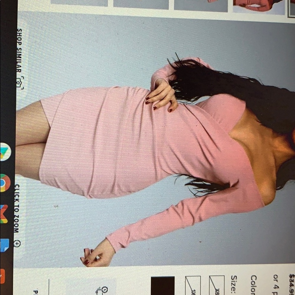 Off the shoulder pink dress